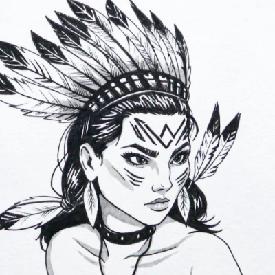 Native american warrior woman